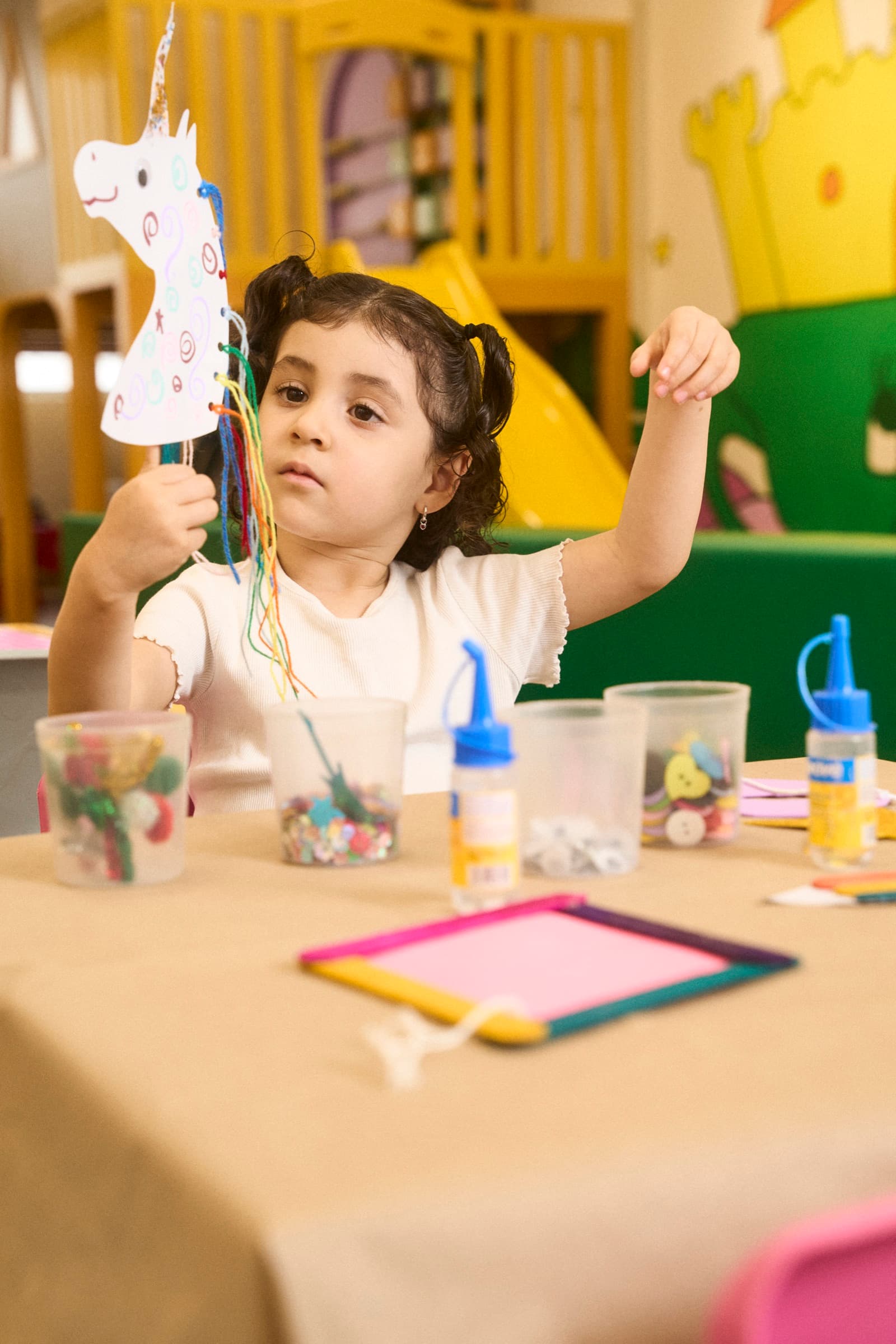 Girl in a birthday activity
